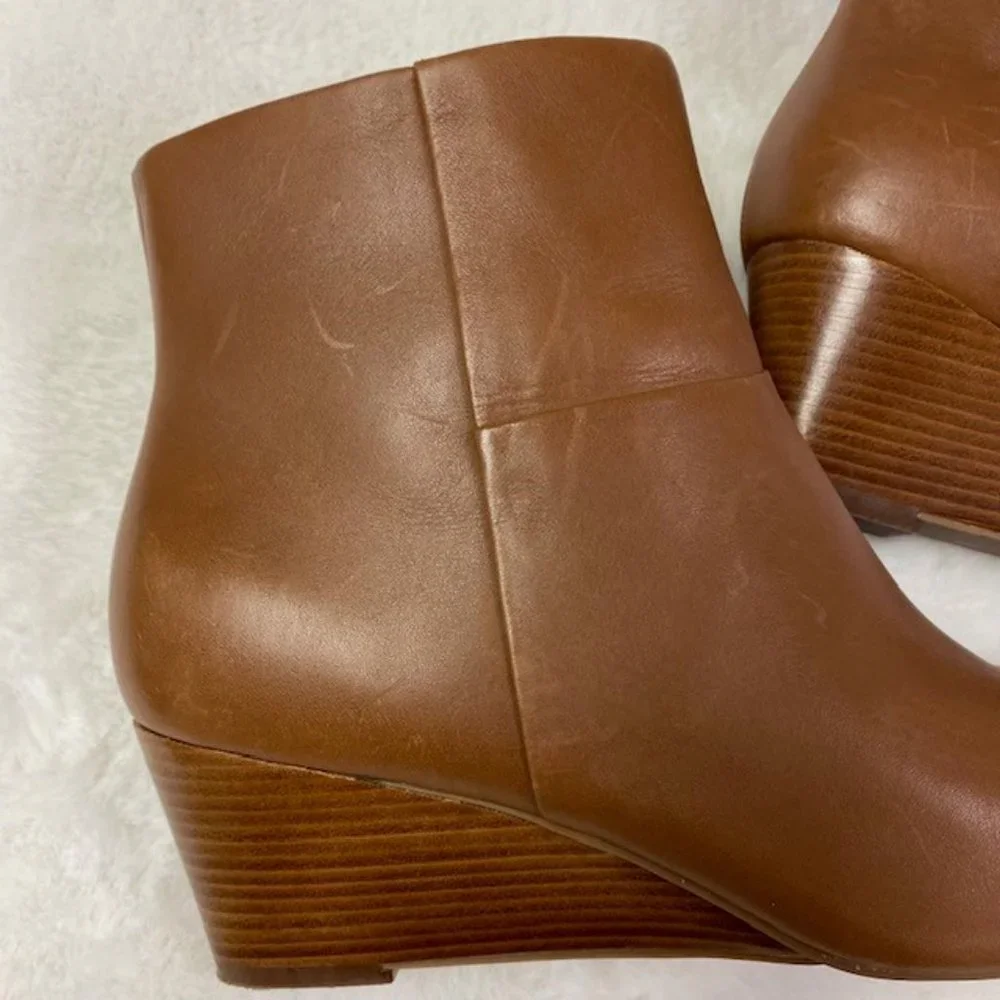 Cole Haan‎ Eneida Wedge Booties Pointed Toe Leather, size 8.5 B